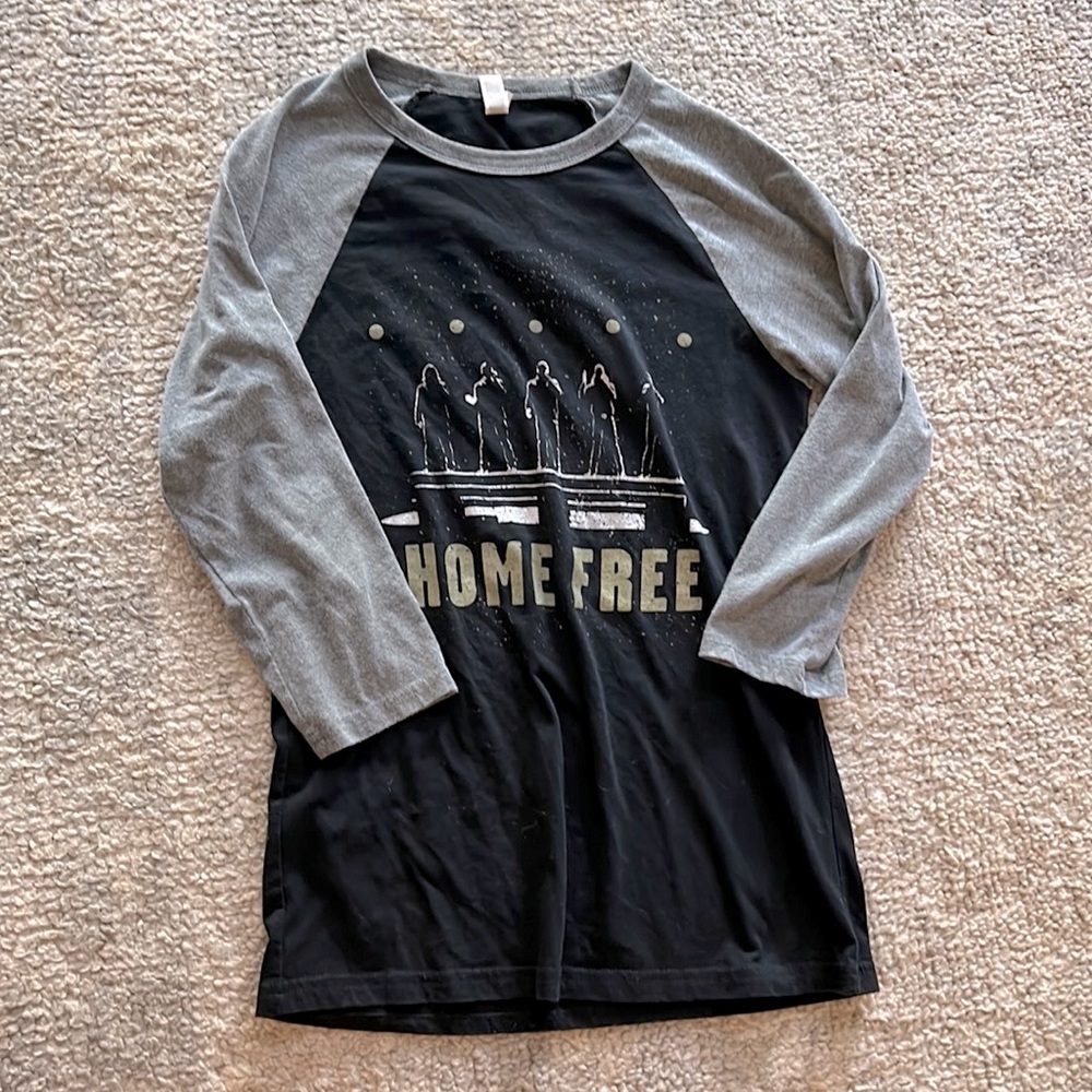 Canva size small women’s fit baseball style quarter length sleeve tee -Home Free